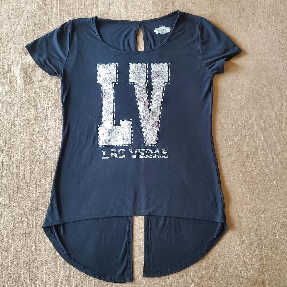 Sparkly Las Vegas Black Short Sleeve XL